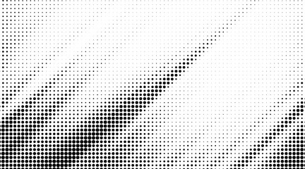Abstract black and white halftone pattern background with diagonal gradient and grid structure for graphic design vector