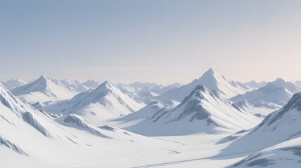 Majestic Snowy Winter Mountain Landscape Background