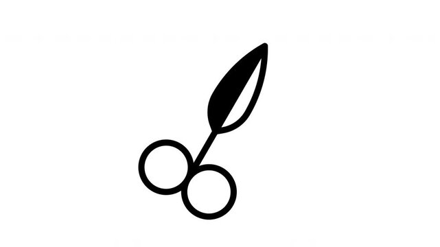 Scissors icon animation. Perfect for craft, office, or design themed projects.