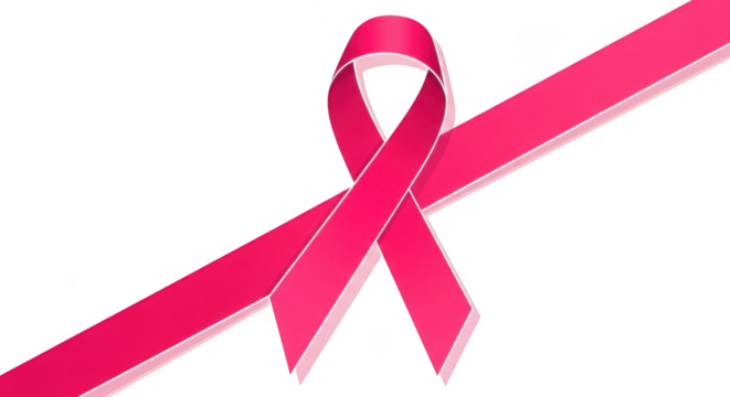 Symbol of hope pink ribbon for breast cancer awareness support and awareness campaigns transparent background