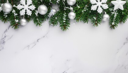 Festive holiday decorations featuring snowflakes and ornaments elegant home setting seasonal content soft lighting aesthetic viewpoint christmas spirit celebration