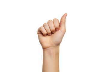 Isolated hand gestures A letter in American sign language, communication, meaning