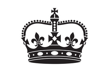 Obraz premium Royal crown vector illustration with vintage decorative elements and symbolic design