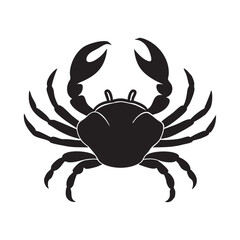 Blue crab vector illustration silhouette design for seafood sign icon tattoo art