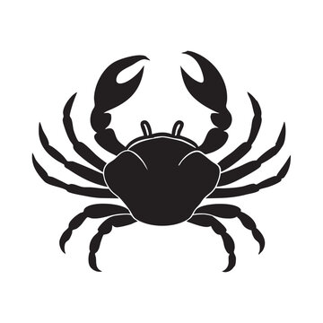 Blue crab vector illustration silhouette design for seafood sign icon tattoo art
