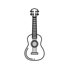 Obraz premium Illustration of a ukulele isolated on in black and white