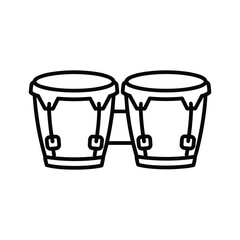 Isolated on, a simple line art of a pair of bongos