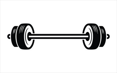 Professional weightlifting barbell isolated vector illustration on white background