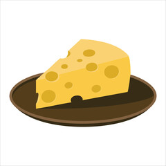 cheese varieties arranged on rustic wooden serving board isolated vector illustration on white background