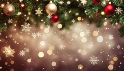 Festive holiday celebration christmas decor digital artwork enchanted atmosphere close-up view whimsical snowflakes and ornaments for seasonal joy and cheer