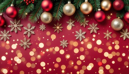 Festive holiday decorations featuring ornaments and snowflakes christmas celebration indoor setting warm environment close-up view seasonal aesthetic and cheer