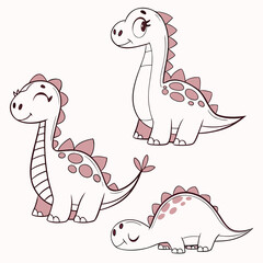 Cute Cartoon Dinosaurs