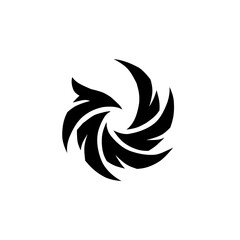 Dynamic, abstract black swirl design evoking movement and growth. Perfect for modern branding, logos, or striking graphic elements that convey energy and creativity.