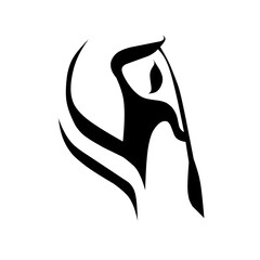 Abstract kayaker or canoeing icon in a dynamic, calligraphic style, symbolizing water sport, adventure, movement, nature, and flow. Ideal for travel or outdoor brands.