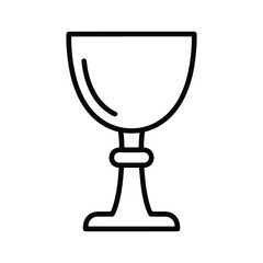 Outline drawing of a chalice or goblet, isolated on