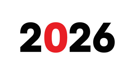 2026 New Year Typography Text Design Vector