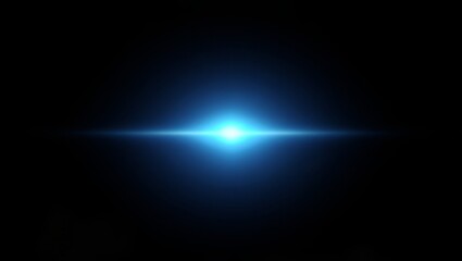 Glowing blue light beam. Realistic glowing line. A ray of light and glare. Abstract blue neon speed light effect on dark background. Spark star. Vector illustration