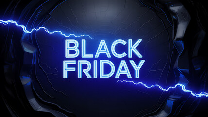 Black friday neon lightning