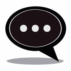 Minimalist Chat Bubble Icon with Three Dots for Communication