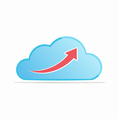 Cloud Upload Data Migration & Internet Storage Illustration