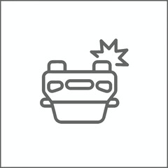 Car Crash Icon Simple Outline Illustration of Accident