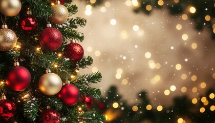 Christmas tree decorations cozy home setting festive imagery warm environment close-up viewpoint holiday spirit and cheer captured in beautiful lights and ornaments