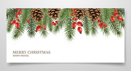 Christmas banner with festive decorations