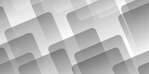 Modern Abstract gray background design with layers of textured white transparent material in triangle and squares shapes. White color technology concept geometric line vector background.	