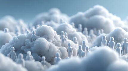 Crowd people cloud network connection community group society team collaboration communication togetherness unity support partnership cooperation association membership