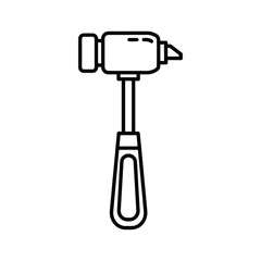 Reflex hammer medical instrument for neurological examination line art icon