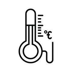 Temperature thermometer icon showing degrees celsius or fahrenheit measurement
