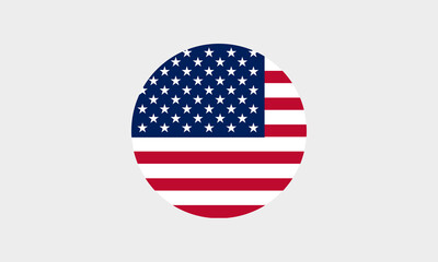 Flagge USA – Professionelles rundes Icon mit korrekter Farbdarstellung
