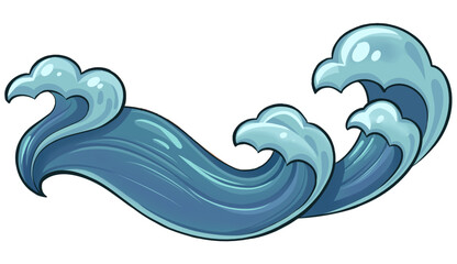 Turquoise Aquamarine Blue Ocean Waves Illustration