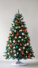 Decorated Christmas Tree with Ornaments
Festive Holiday Tree Indoors