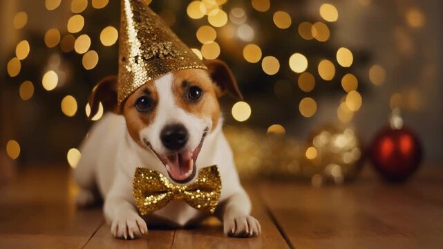 Dog celebrating a festive occasion