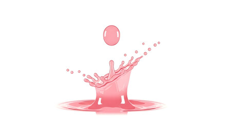 Dynamic splash of vibrant pink liquid creating a beautiful crown effect as a single droplet impacts the surface, captured in high-speed motion, showcasing fluid dynamics