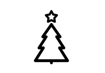 simple christmas tree icon vector