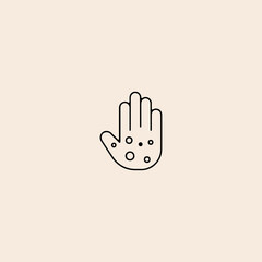 Obraz premium Eczema hand skin icon flat vector design.