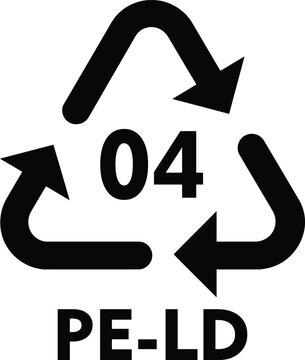 Recycling symbol for PE-LD low density polyethylene vector illustration for packaging and waste management guidelines