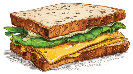 Delicious Sandwich Artwork for Food Illustrations and Culinary Designs