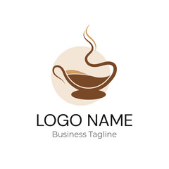 Logo Coffee Cafe Business .Vector Illustration Design Template