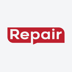 repair unique text design, new repair logo design with box, business and web icon repair design, 