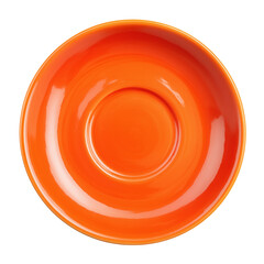 vibrant orange saucer with glossy surface offering bold striking accent suitable for vivid design compositions