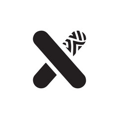 Abstract Letter X Logo Icon with Patterned Element