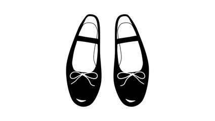 Ballet Shoes  symbol, black isolated silhouette