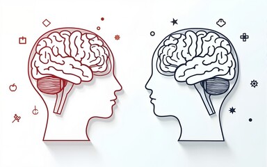 Mental health brochure template. Psychological wellness. Psychiatry flyer, booklet, leaflet print, cover design with linear icons. Vector layouts for magazines, annual reports, advertising posters