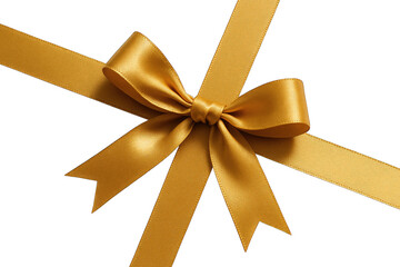 Golden ribbon bow , gift wrap, celebration, holiday