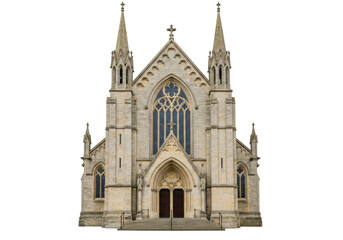 Obraz premium Isolated, grand church building facade with religious architectural style, no people visible