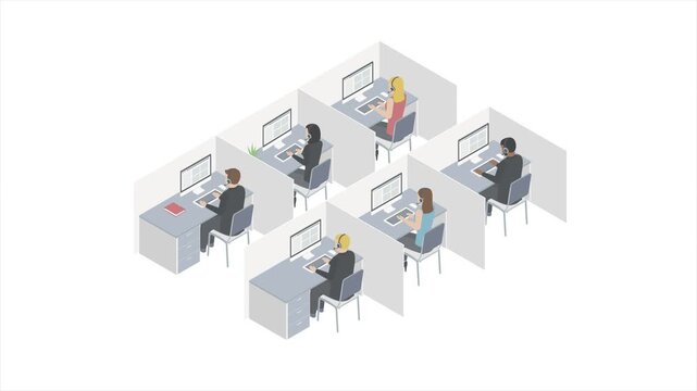 Isometric Video Support Call Center