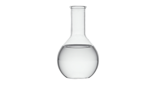 Clear liquid in laboratory flask chemical beaker science experiment liquid beaker lab equipment